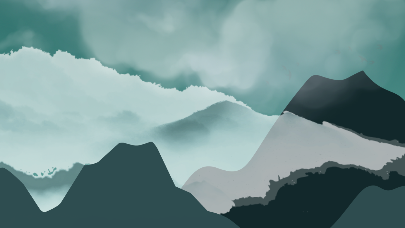 Mountain landscape with 'PERDID' logo and compass icon on a dark green background